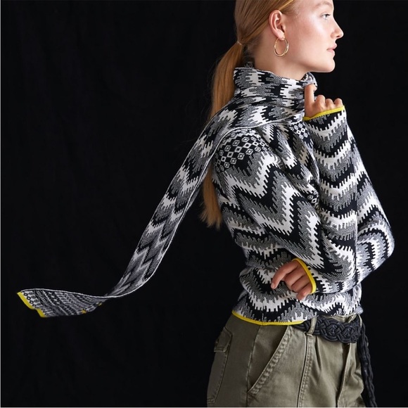 Anthropologie geometric scarf fair isle - Picture 2 of 2